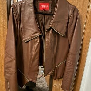 Guess leather jacket size Large